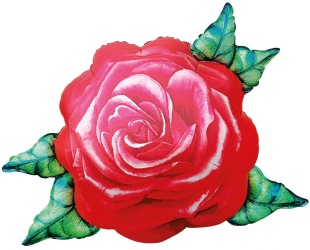 Шар (32''/81 см) Цветок, Акварельная роза, Красный, 1 шт. в уп.